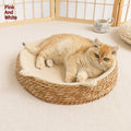 Rattan cat nest with soft cushion for all seasons