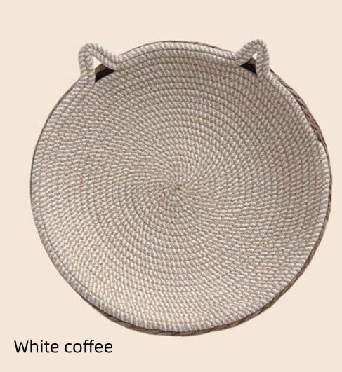 Rattan cat nest with soft cushion for all seasons