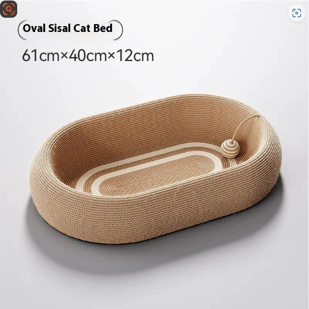 Handmade Sisal Cat Scratch Board with Cozy Nest