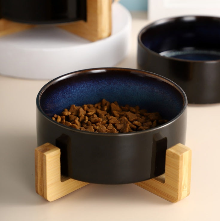Artisan Elevated Ceramic Cat Bowl – Stylish Feeding Dish