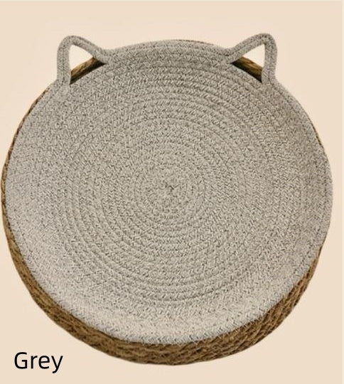 Rattan cat nest with soft cushion for all seasons