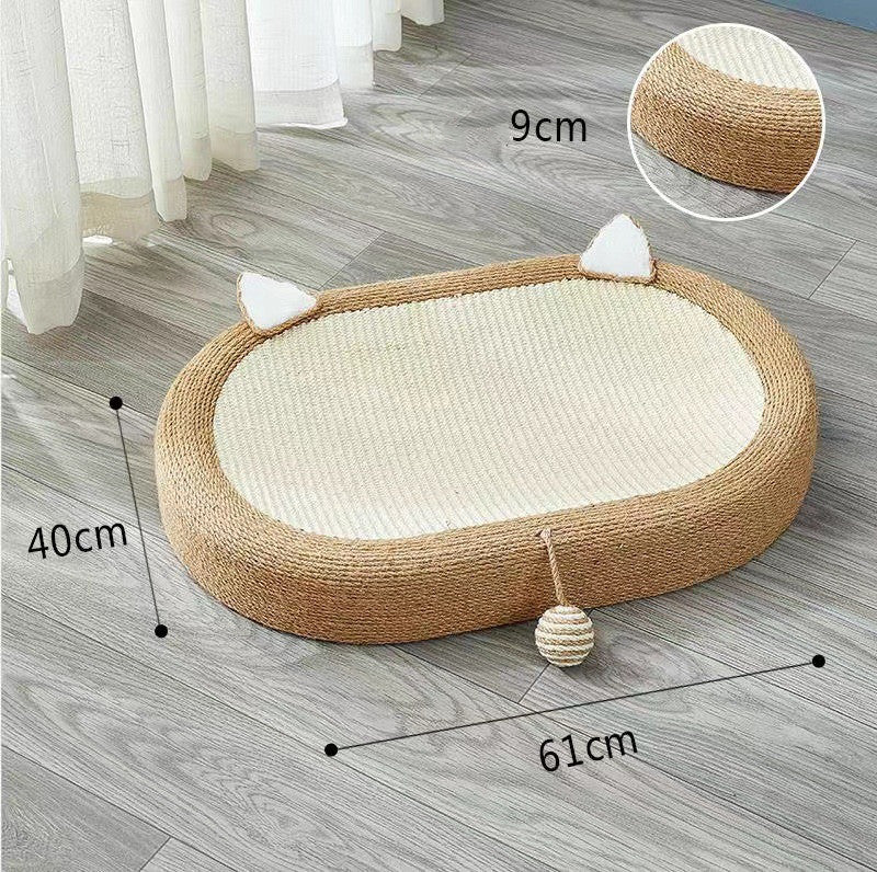 Handmade Sisal Cat Scratch Board with Cozy Nest