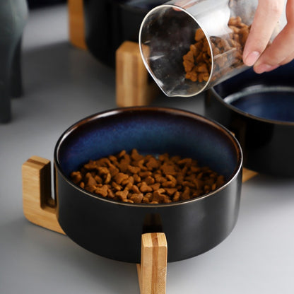 Artisan Elevated Ceramic Cat Bowl – Stylish Feeding Dish