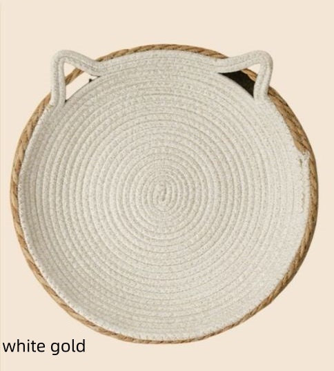 Rattan cat nest with soft cushion for all seasons