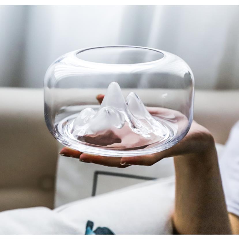 Alpine Aquarium – Minimalist Snow Mountain Desk Tank