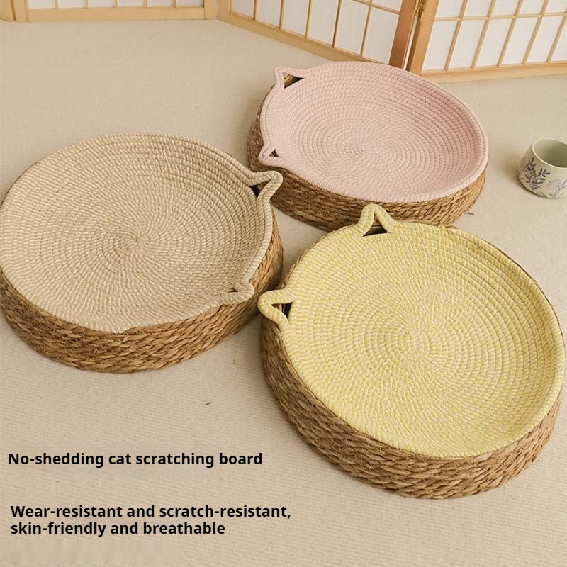 Rattan cat nest with soft cushion for all seasons