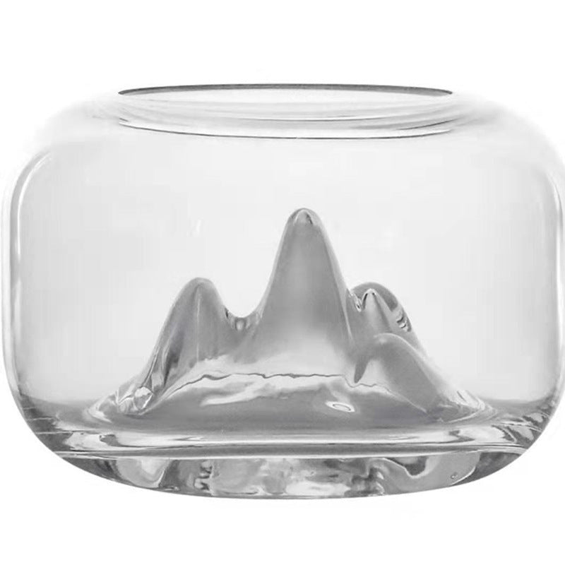 Alpine Aquarium – Minimalist Snow Mountain Desk Tank