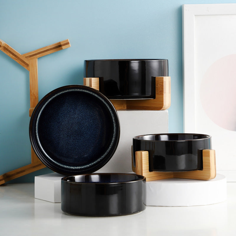 Artisan Elevated Ceramic Cat Bowl – Stylish Feeding Dish