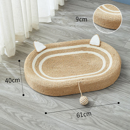 Handmade Sisal Cat Scratch Board with Cozy Nest