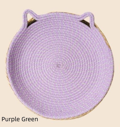Rattan cat nest with soft cushion for all seasons