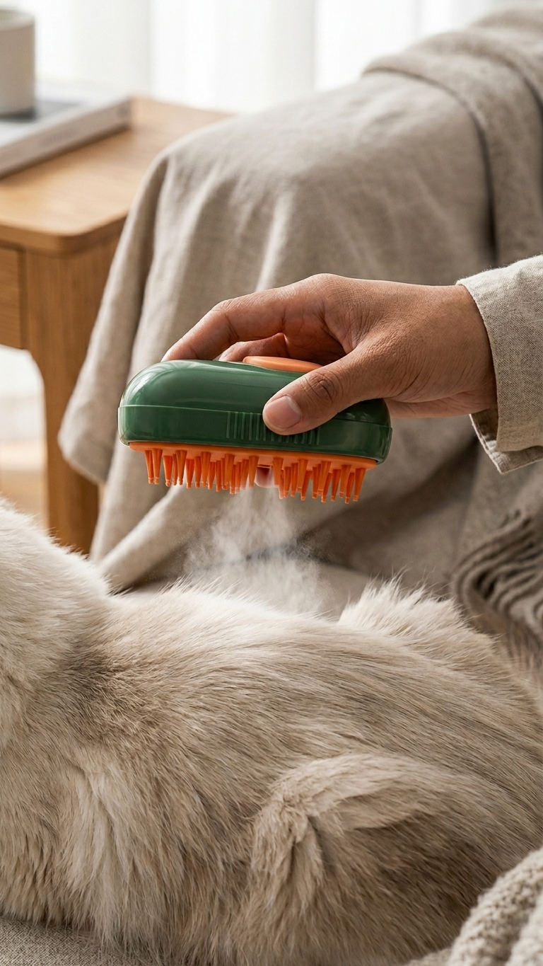 The Steam Brush — 3-in-1 Electric Grooming Spray for Cats