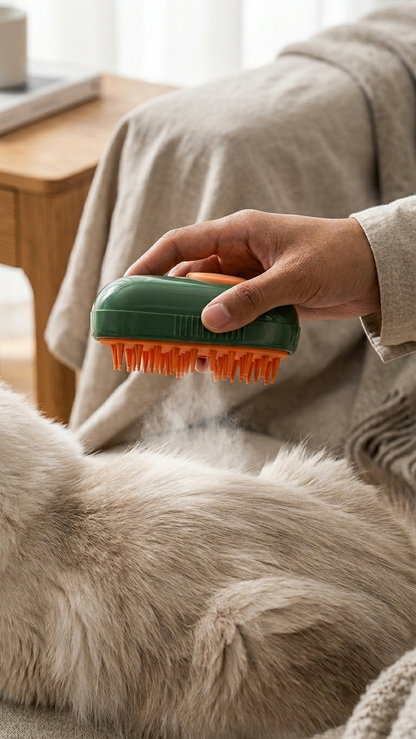 The Steam Brush — 3-in-1 Electric Grooming Spray for Cats